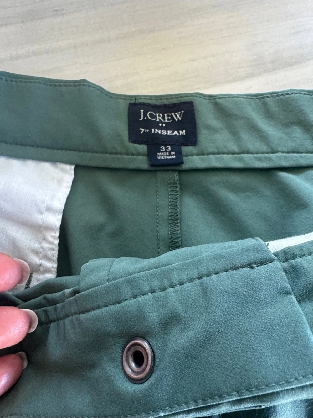 Men's J Crew 7” tech shorts - Sage Green